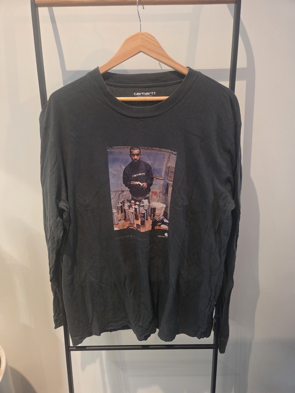 Carhartt dark green Long Sleeve Tee with Center Graphic Photo Print